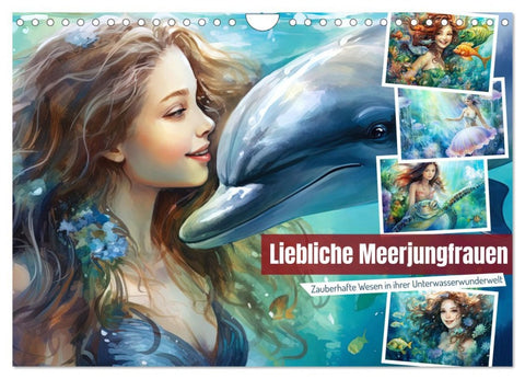 Liebliche Meerjungfrauen (Wandkalender 2026 DIN A4 quer), CALVENDO Monatskalender