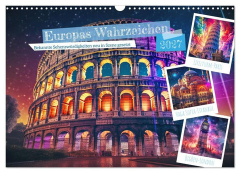 Europas Wahrzeichen (Wandkalender 2027 DIN A3 quer), CALVENDO Monatskalender