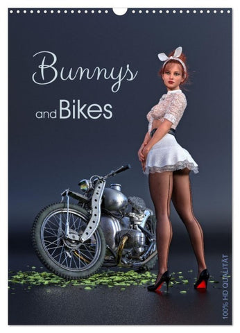 Bunnys and Bikes (Wandkalender 2027 DIN A3 hoch), CALVENDO Monatskalender