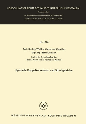 Spezielle Koppelkurvenrast- und Schaltgetriebe