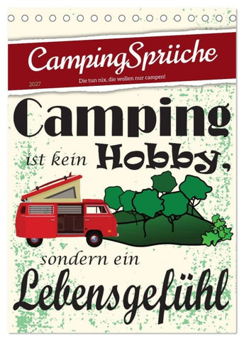 CampingSprüche (Tischkalender 2027 DIN A5 hoch), CALVENDO Monatskalender