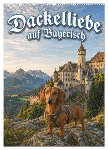 Dackelliebe auf Bayerisch (Wandkalender 2027 DIN A2 hoch), CALVENDO Monatskalender