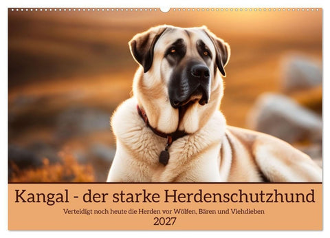 Kangal - der starke Herdenschutzhund (Wandkalender 2027 DIN A2 quer), CALVENDO Monatskalender