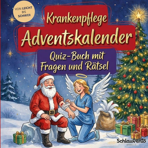 Krankenpflege-Adventskalender: Quiz-Buch mit Fragen und Rätsel