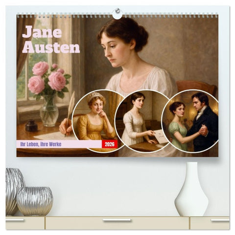Jane Austen (hochwertiger Premium Wandkalender 2026 DIN A2 quer), Kunstdruck in Hochglanz
