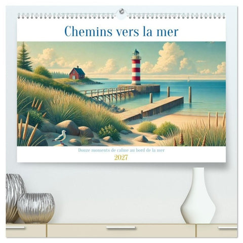 Chemins vers la mer (Calendrier mural haut de gamme 2027 DIN A2 vertical), CALVENDO calendrier mensuel