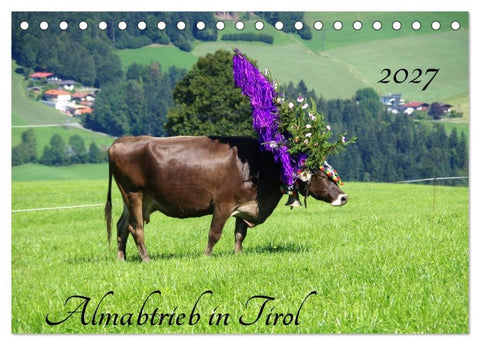 Almabtrieb in Tirol (Tischkalender 2027 DIN A5 quer), CALVENDO Monatskalender