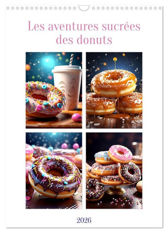 Les aventures sucrées des donuts (Calendrier mural 2026 DIN A3 horizontal), CALVENDO calendrier mensuel