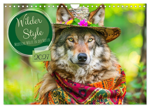 Wilder Style. Modische Wölfe in der Natur (Wandkalender 2027 DIN A4 quer), CALVENDO Monatskalender