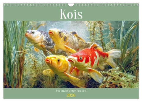 Kois - Ein Juwel unter Fischen (Wandkalender 2026 DIN A3 quer), CALVENDO Monatskalender