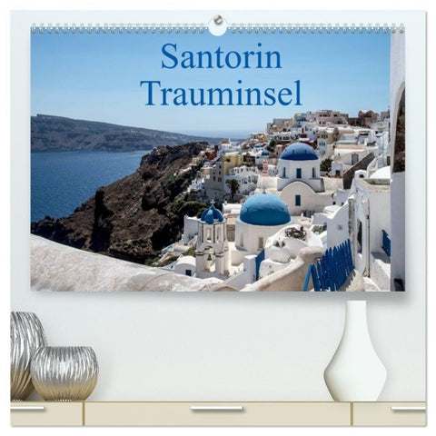 Santorin Trauminsel (hochwertiger Premium Wandkalender 2027 DIN A2 quer), Kunstdruck in Hochglanz