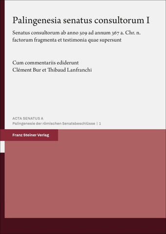 Palingenesia senatus consultorum. Vol. 1