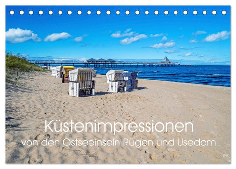 Küstenimpressionen von den Ostseeinseln Rügen und Usedom (Tischkalender 2026 DIN A5 quer), CALVENDO Monatskalender