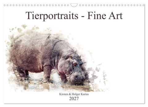 Tierportraits - Fine Art (Wandkalender 2027 DIN A3 quer), CALVENDO Monatskalender