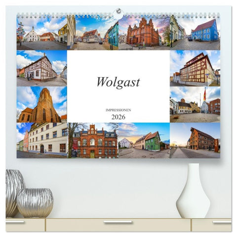 Wolgast Impressionen (hochwertiger Premium Wandkalender 2026 DIN A2 quer), Kunstdruck in Hochglanz