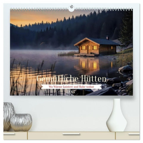 Gemütliche Hütten (hochwertiger Premium Wandkalender 2027 DIN A2 quer), Kunstdruck in Hochglanz