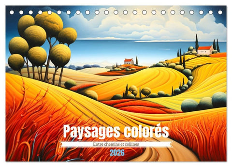 Paysages colorés (Calendrier de bureau 2026 DIN A5 vertical), CALVENDO calendrier mensuel
