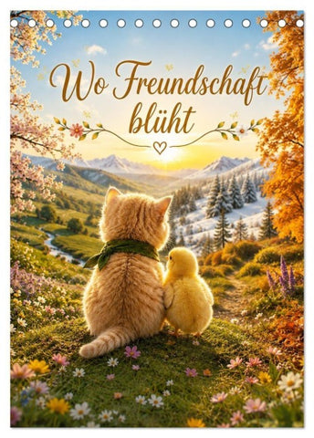 Wo Freundschaft blüht (Tischkalender 2027 DIN A5 hoch), CALVENDO Monatskalender