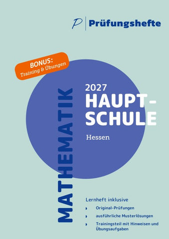 Prüfungsheft Hauptschulabschluss 2027 Hessen – Mathematik