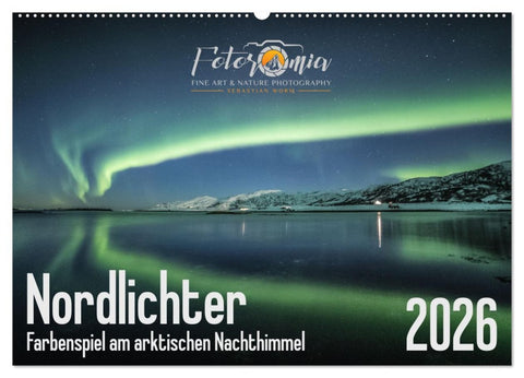 Nordlichter - Farbenspiel am arktischen Nachthimmel (Wandkalender 2026 DIN A2 quer), CALVENDO Monatskalender