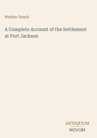 A Complete Account of the Settlement at Port Jackson