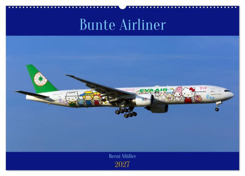 Bunte Airliner (Wandkalender 2027 DIN A2 quer), CALVENDO Monatskalender