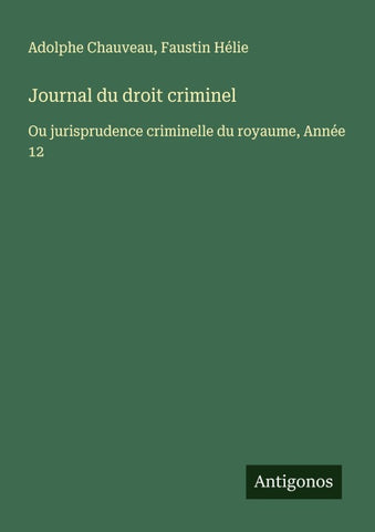 Journal du droit criminel