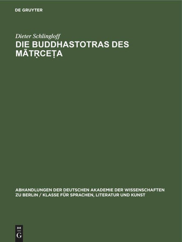 Die Buddhastotras des Mātṛceṭa