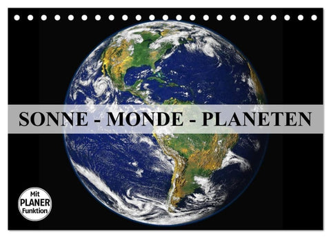 Sonne, Monde und Planeten (Tischkalender 2027 DIN A5 quer), CALVENDO Monatskalender