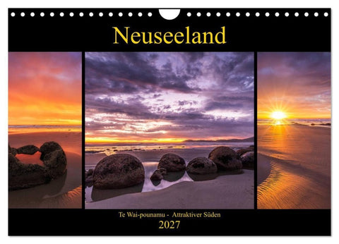 Neuseeland - Attraktiver Süden (Wandkalender 2027 DIN A4 quer), CALVENDO Monatskalender