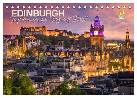 EDINBURGH Impressionen bei Tag und Nacht (Tischkalender 2026 DIN A5 quer), CALVENDO Monatskalender