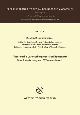 Theoretische Untersuchung über Schubdüsen mit Strahlbeimischung und Wärmeaustausch