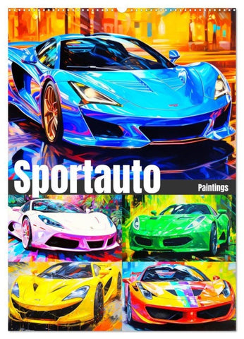 Sportauto Paintings (Wandkalender 2027 DIN A2 hoch), CALVENDO Monatskalender