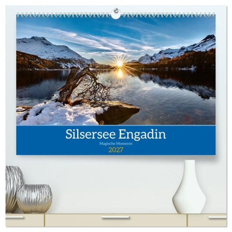 Silsersee Engadin (hochwertiger Premium Wandkalender 2027 DIN A2 quer), Kunstdruck in Hochglanz