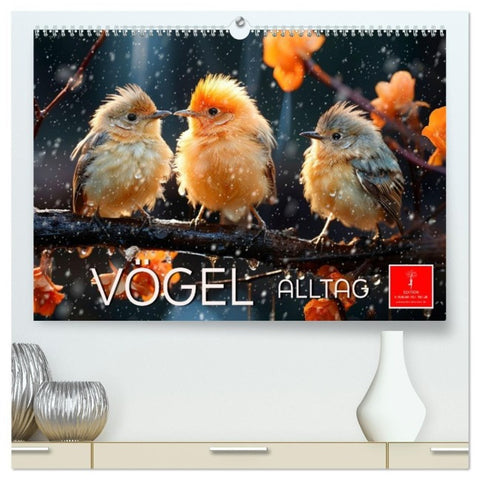 Vögel Alltag (hochwertiger Premium Wandkalender 2027 DIN A2 quer), Kunstdruck in Hochglanz