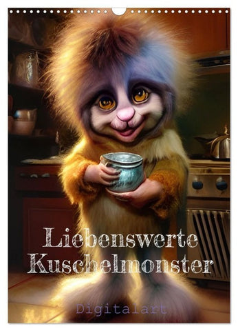 Liebenswerte Kuschelmonster - Digitalart (Wandkalender 2027 DIN A3 hoch), CALVENDO Monatskalender