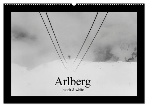 Arlberg black and white (Wandkalender 2027 DIN A2 quer), CALVENDO Monatskalender