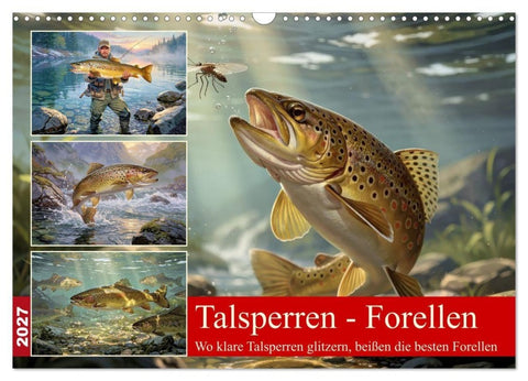 Talsperren - Forellen (Wandkalender 2027 DIN A3 quer), CALVENDO Monatskalender