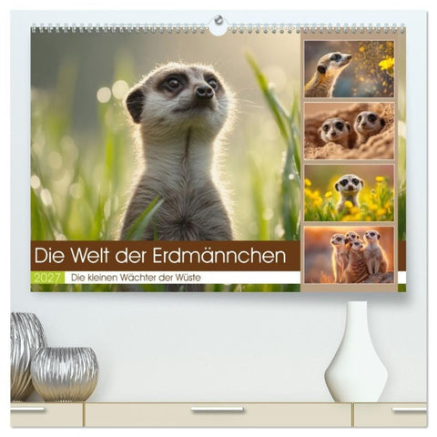Die Welt der Erdmännchen (hochwertiger Premium Wandkalender 2027 DIN A2 quer), Kunstdruck in Hochglanz
