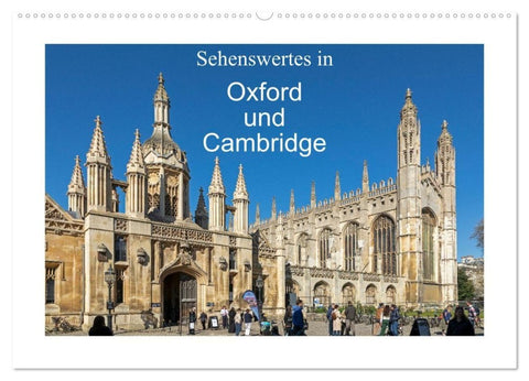Sehenswertes in Oxford und Cambridge (Wandkalender 2027 DIN A2 quer), CALVENDO Monatskalender