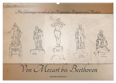 Von Mozart bis Beethoven (Wandkalender 2026 DIN A2 quer), CALVENDO Monatskalender