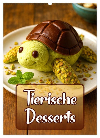 Tierische Desserts (Wandkalender 2027 DIN A2 hoch), CALVENDO Monatskalender