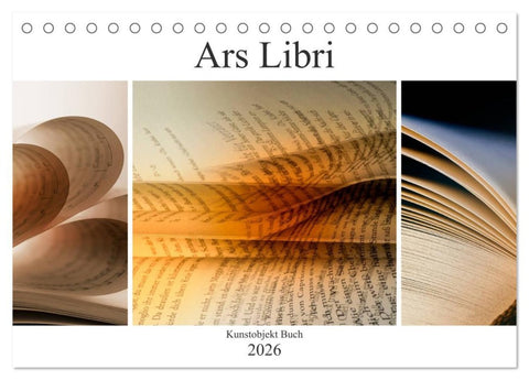 Ars Libri - Kunstwerk Buch (Tischkalender 2026 DIN A5 quer), CALVENDO Monatskalender