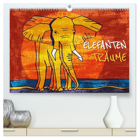Elefanten-Träume (hochwertiger Premium Wandkalender 2026 DIN A2 quer), Kunstdruck in Hochglanz