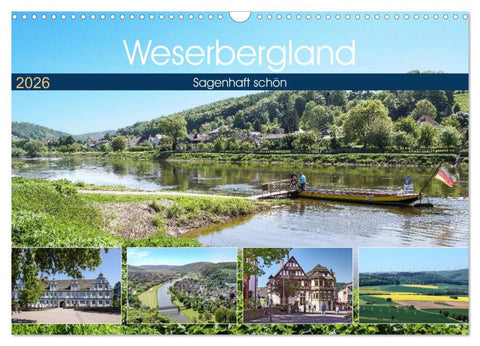 Weserbergland - sagenhaft schön (Wandkalender 2026 DIN A3 quer), CALVENDO Monatskalender