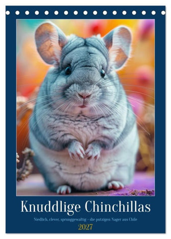 Knuddlige Chinchillas (Tischkalender 2027 DIN A5 hoch), CALVENDO Monatskalender
