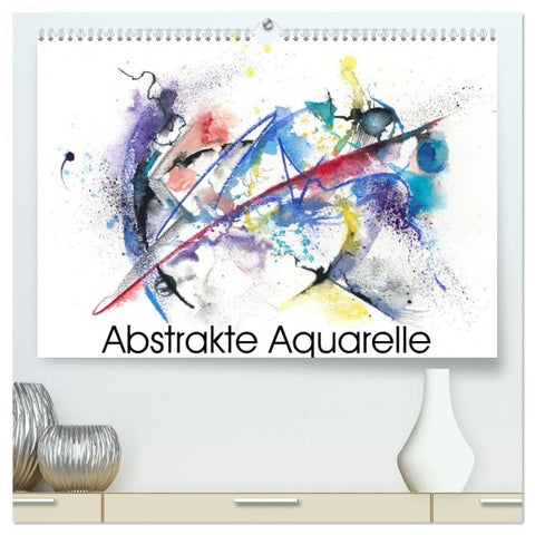Abstrakte Aquarelle (hochwertiger Premium Wandkalender 2026 DIN A2 quer), Kunstdruck in Hochglanz