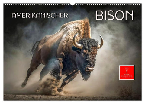 Amerikanischer Bison (Wandkalender 2027 DIN A2 quer), CALVENDO Monatskalender