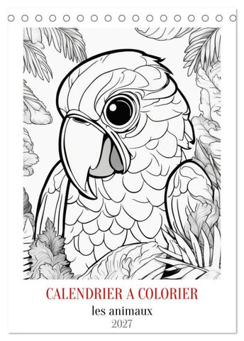 Calendrier à colorier (Calendrier de bureau 2027 DIN A5 horizontal), CALVENDO calendrier mensuel