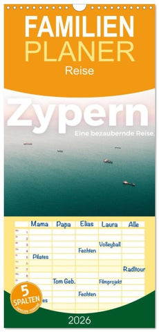 Familienplaner 2026 - Zypern - Eine bezaubernde Reise. mit 5 Spalten (Wandkalender, 21 x 45 cm) CALVENDO